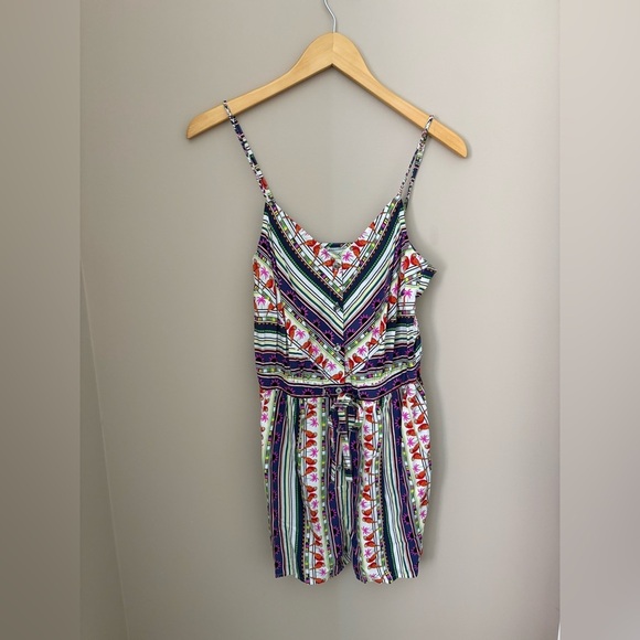 Mara Hoffman for J.Crew Women's XS Parrot Stripe Romper Multicolor - Picture 2 of 4